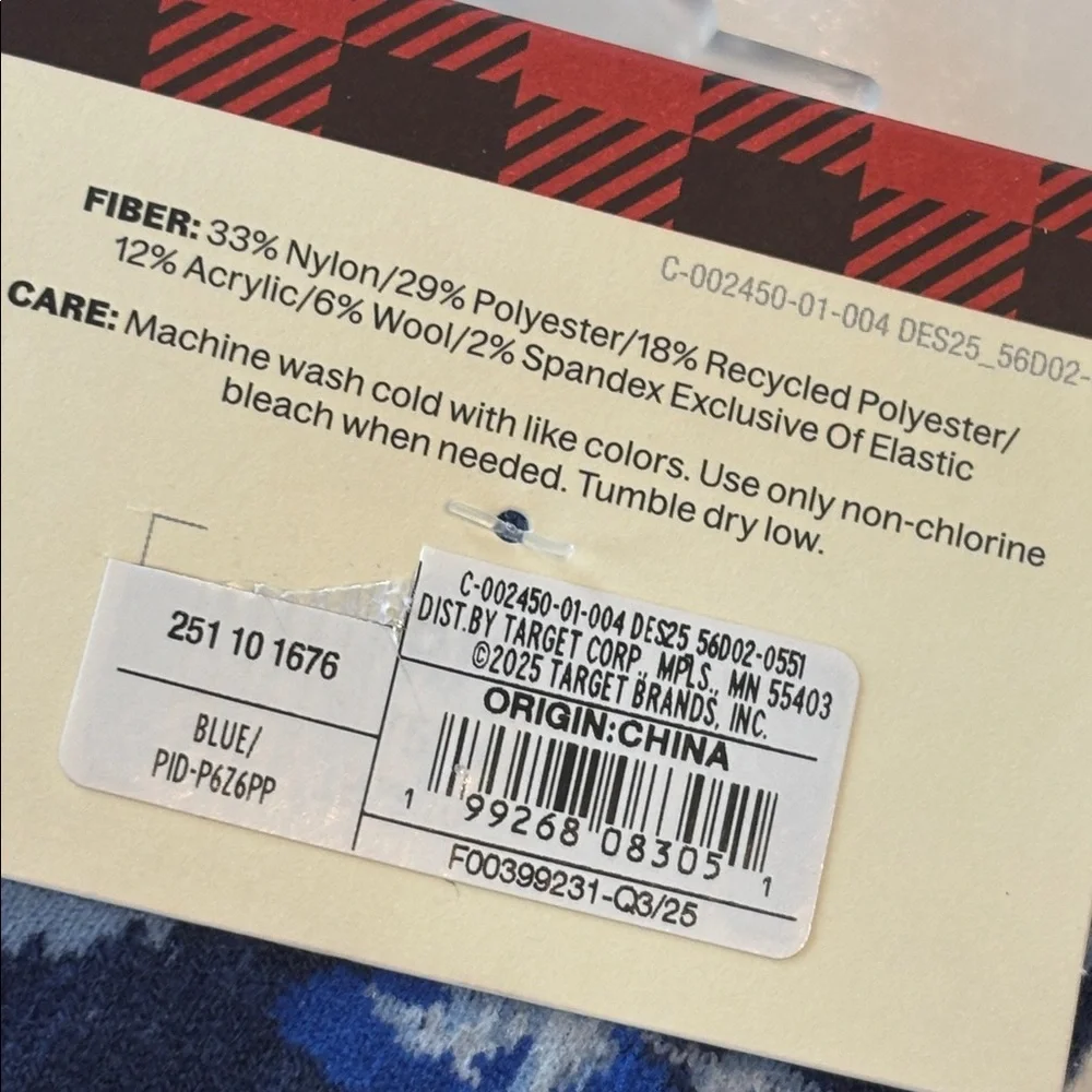 Woolrich x Target LIMITED EDITION Blue Floral Crew Socks